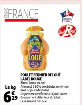Auchan Poulet Fermier De Loue Label Rouge Le kg aanbieding