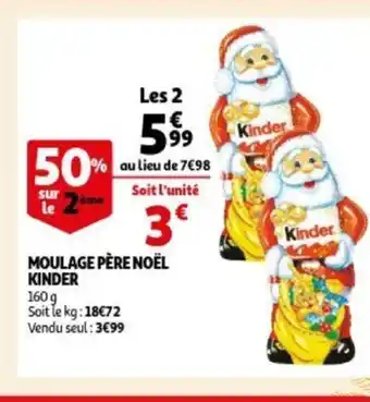 Auchan Kinder Moulage Pere Noel 160g aanbieding