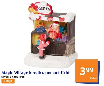 Action Magic Village kerstkraam met licht aanbieding
