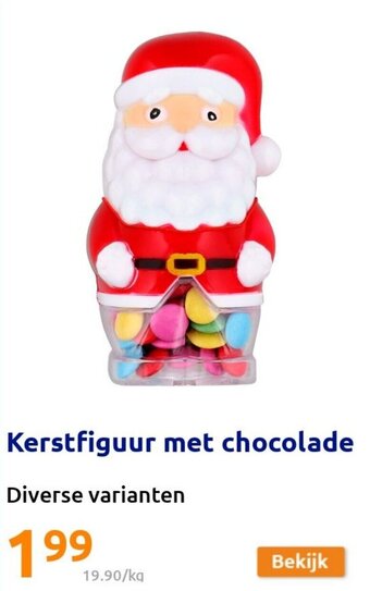 Action Kerstfiguur met chocolade aanbieding