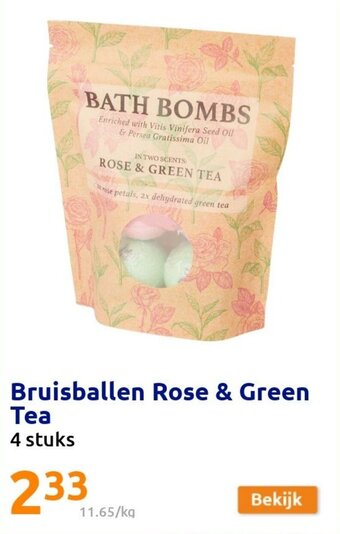 Action Bruisballen Rose & Green Tea aanbieding