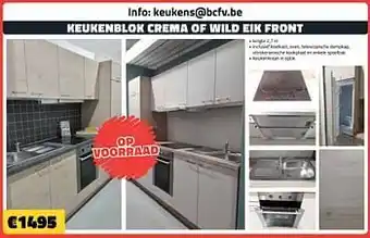 Keukenblok crema of wild eik front