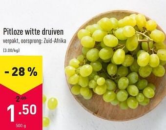 ALDI Pitloze witte druiven 500g aanbieding