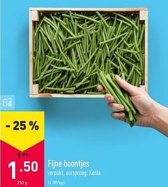 ALDI Fijne boontjes 250g aanbieding