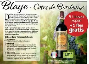 Blaye - côtes de bordeaux 5 flessen kopen + 1 fles gratis