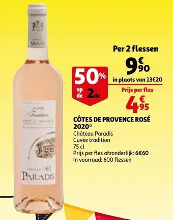 Auchan Côtes De Provence Rosé 2020 aanbieding