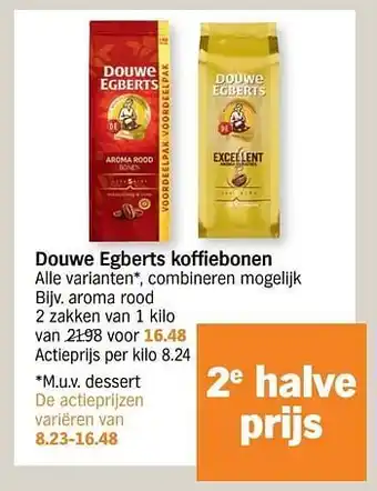 Albert Heijn Douwe egberts koffiebonen 1kilo aanbieding