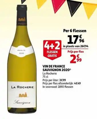 Auchan Vin De France Sauvignon 2020 aanbieding