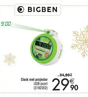 Cora Bigben clock met projector aanbieding