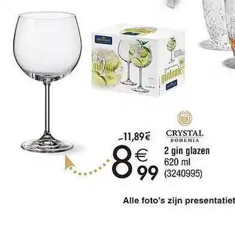 Cora Crystal bohemia 2 gin glazen aanbieding