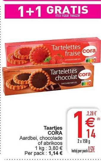 Cora Taartjes cora aanbieding