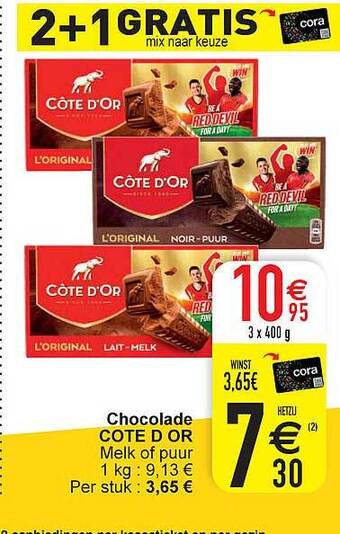 Cora Chocolade côte d'or aanbieding