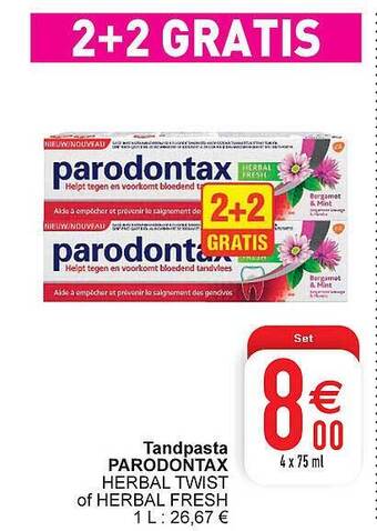 Cora Tandpasta parodontax aanbieding