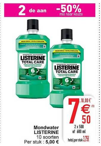 Cora Mondwater listerine aanbieding