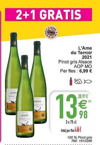 Cora L'âme du terroir 2021 pinot gris alsace aop mo aanbieding