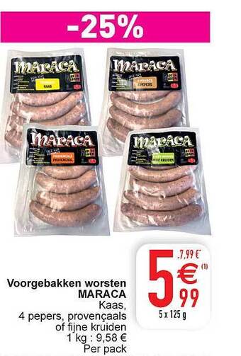 Cora Voorgebakken worsten maraca aanbieding