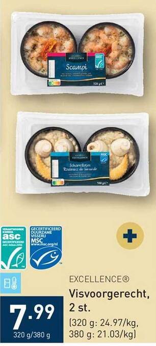 ALDI Excellence visvoorgerecht aanbieding