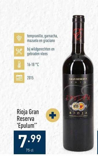ALDI Rioja gran reserva epulum aanbieding