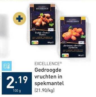 ALDI Excellence gedroogde vruchten in spekmantel aanbieding
