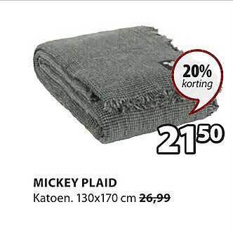 Jysk Mickey plaid aanbieding