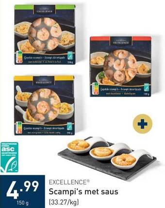 Excellence scampi's met saus