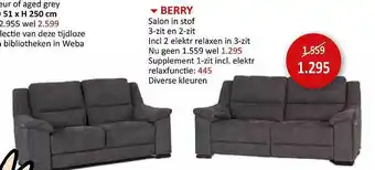Weba Berry salon if stof aanbieding