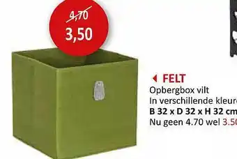 Weba Felt opbergbox vilt aanbieding