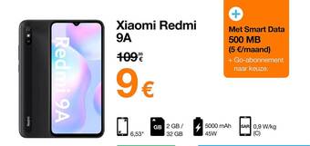 Orange Xiaomi redmi 9a aanbieding