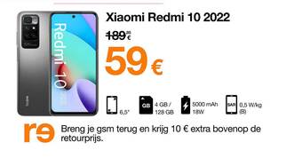 Orange Xiaomi redmi 10 2022 aanbieding