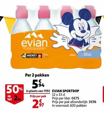 Auchan Evian Sportdop aanbieding