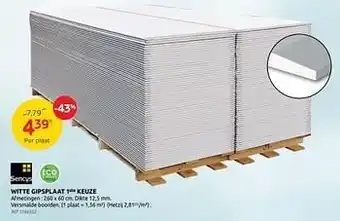 Brico Witte gipsplaat 1ste keuze aanbieding