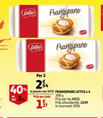 Auchan Frangipane Lotus x 4 aanbieding