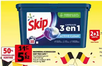 Auchan Wasmiddel Ecodosissen Skip Trio Caps aanbieding