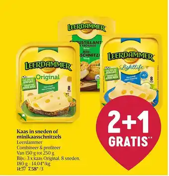 Delhaize Kaas in sneden of minikaasschnitzels aanbieding