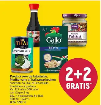 Delhaize Product voor de aziatische mediterrane of italiaanse keuken aanbieding