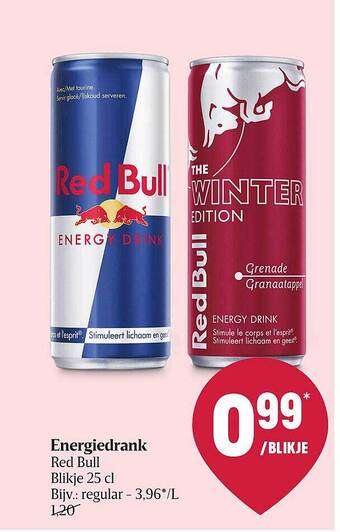 Delhaize Energiedrank red bull aanbieding