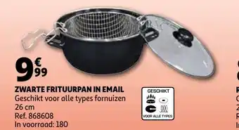 Auchan Zwarte Frituurpan in Email aanbieding