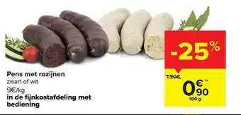 Pens met rozijnen