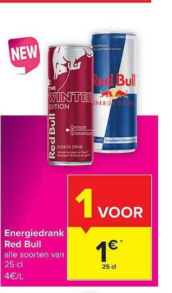 Carrefour Energiedrank red bull aanbieding
