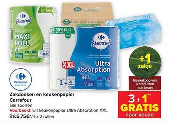 Carrefour Zakdoeken en keukenpapier aanbieding