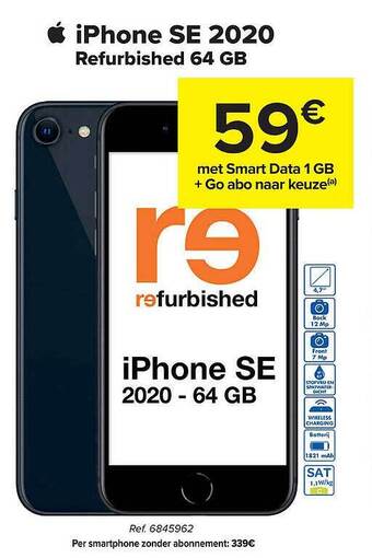 Carrefour Iphone se 2020 refurbished 64 gb aanbieding