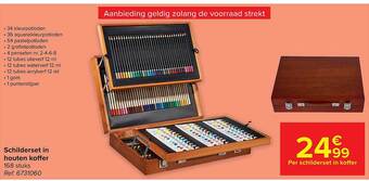 Schilderset in houten koffer