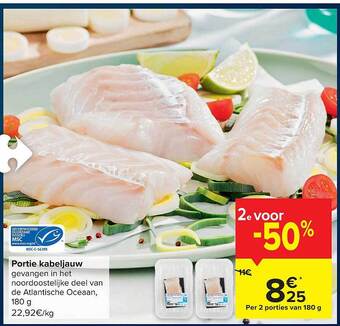 Carrefour Portie kabeljauw aanbieding
