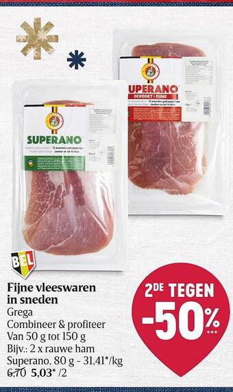 Fijne vleeswaren in sneden grega
