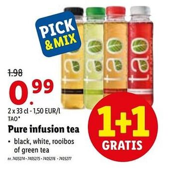 Lidl Pure infusion tea aanbieding