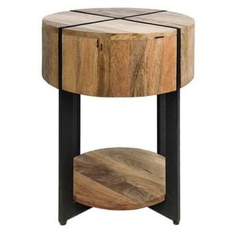 Leen Bakker HSM Collection bijzettafel Jackson - naturel/zwart - 40x51 cm - Leen Bakker aanbieding