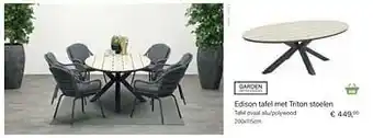Multi bazar Edison tafel ovaal alu-polywood aanbieding