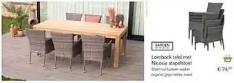 Multi bazar Nicosia stapelstoel incl kussen wicker organic grijs- reflex zwart aanbieding