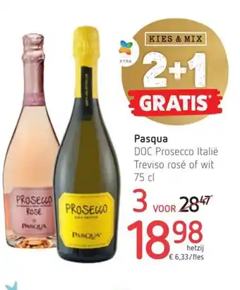 Pasqua DOC prosecco italie treviso rose of wit 75cl 2+1 gratis