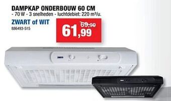 Hubo Zanussi dampkap onderbouw zwart of wit aanbieding